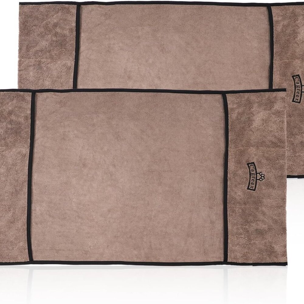 Microfiber Dog Towels Set Absorbent: 2 Pack Quick Dry Large Dog Towel for Drying